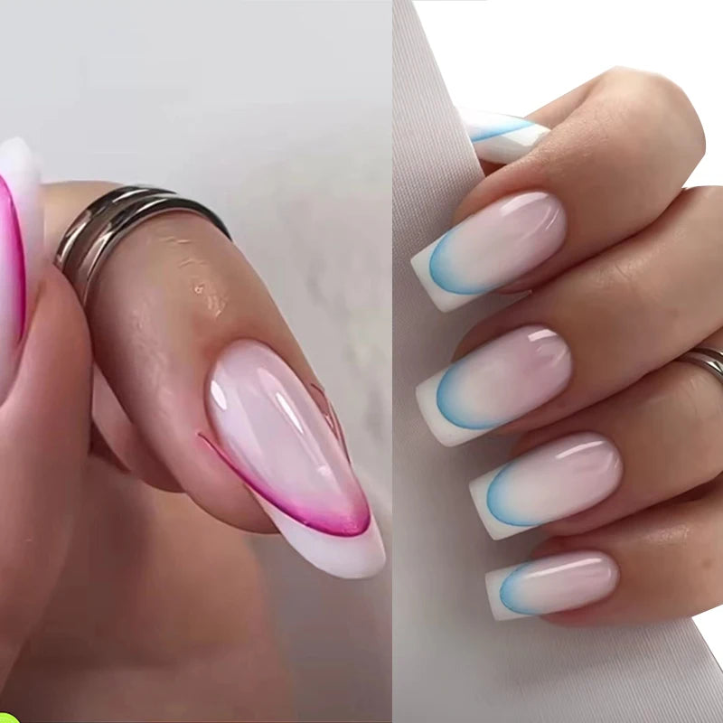 3D Gradient French Line Nail Stickers